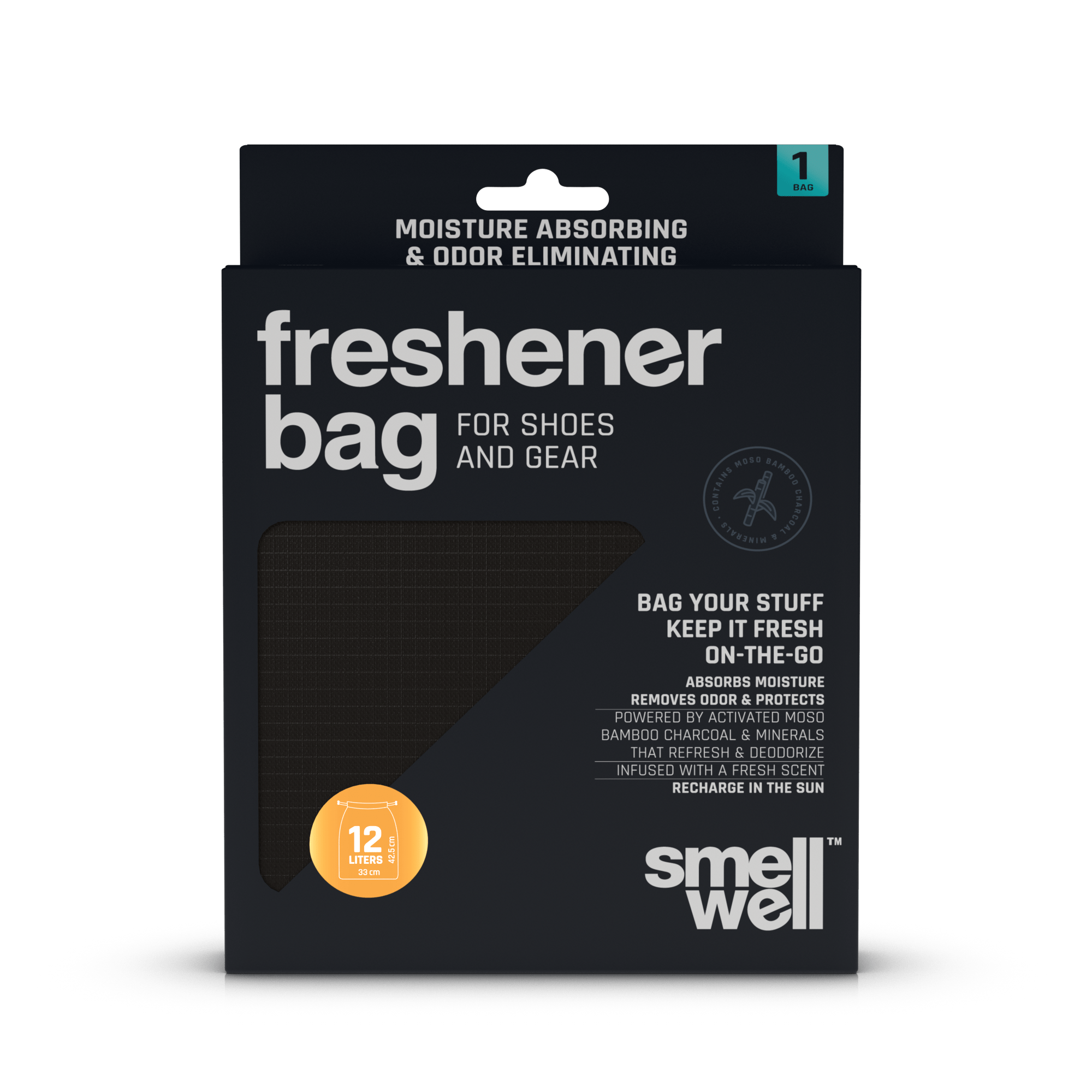 smellwell-freshener-bag-schuhbeutel-schwarz-12l-ripstop image 2