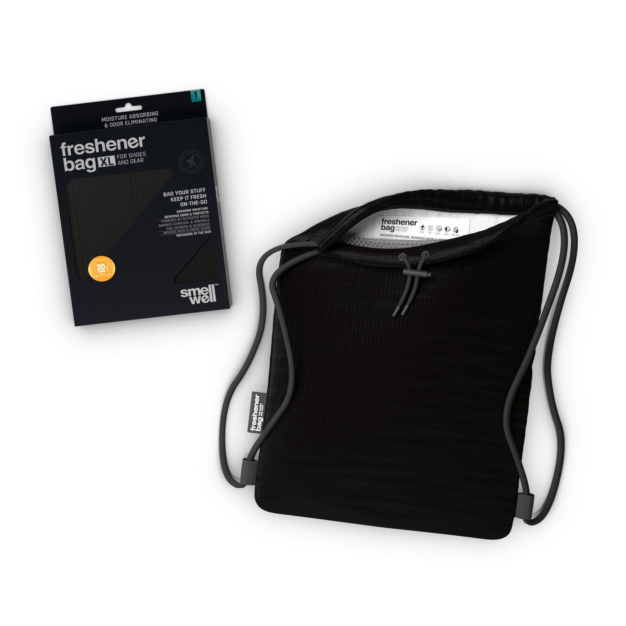 smellwell-freshener-bag-xl-schuhtasche-schwarz-20l-aktivkohle image 4