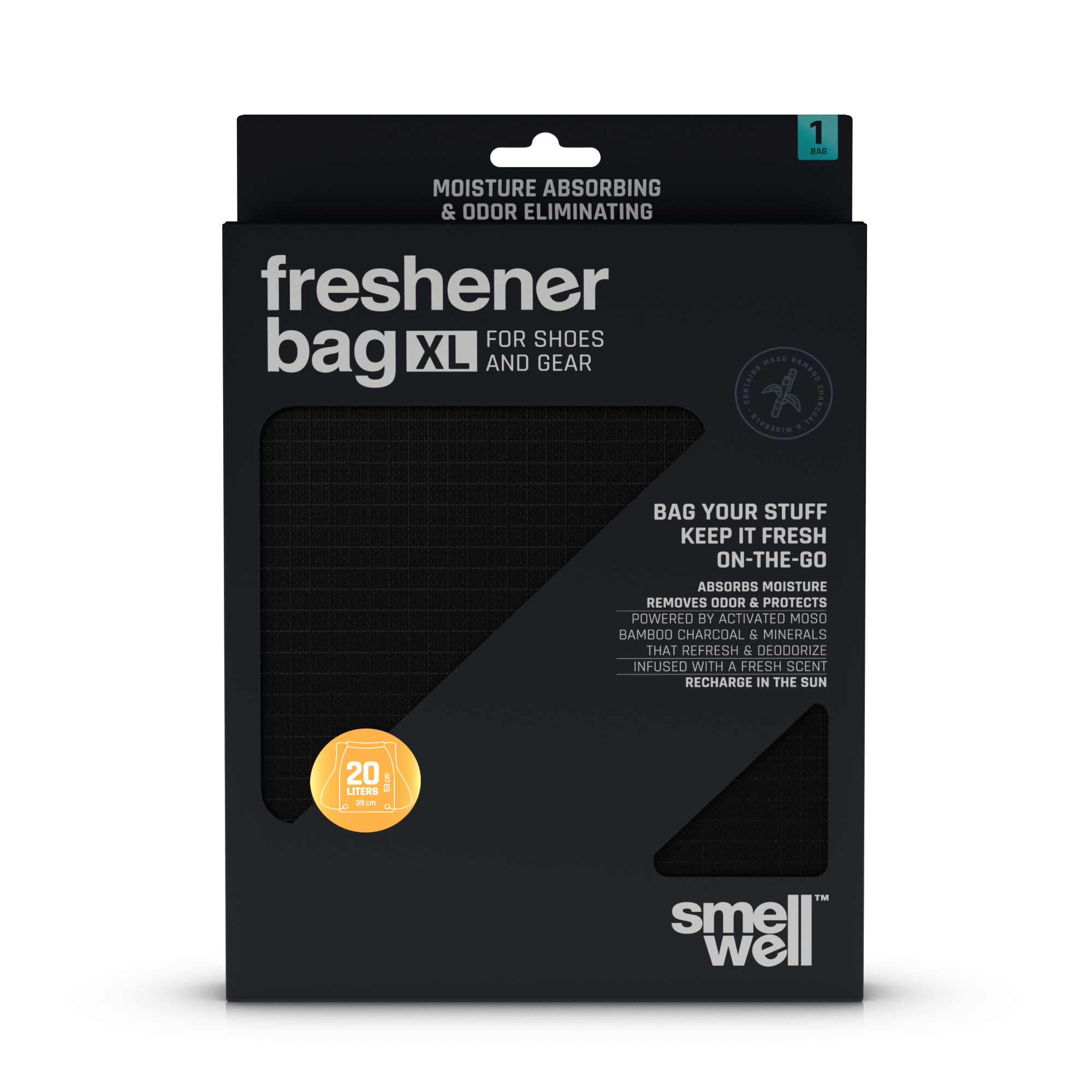 smellwell-freshener-bag-xl-schuhtasche-schwarz-20l-aktivkohle image 2